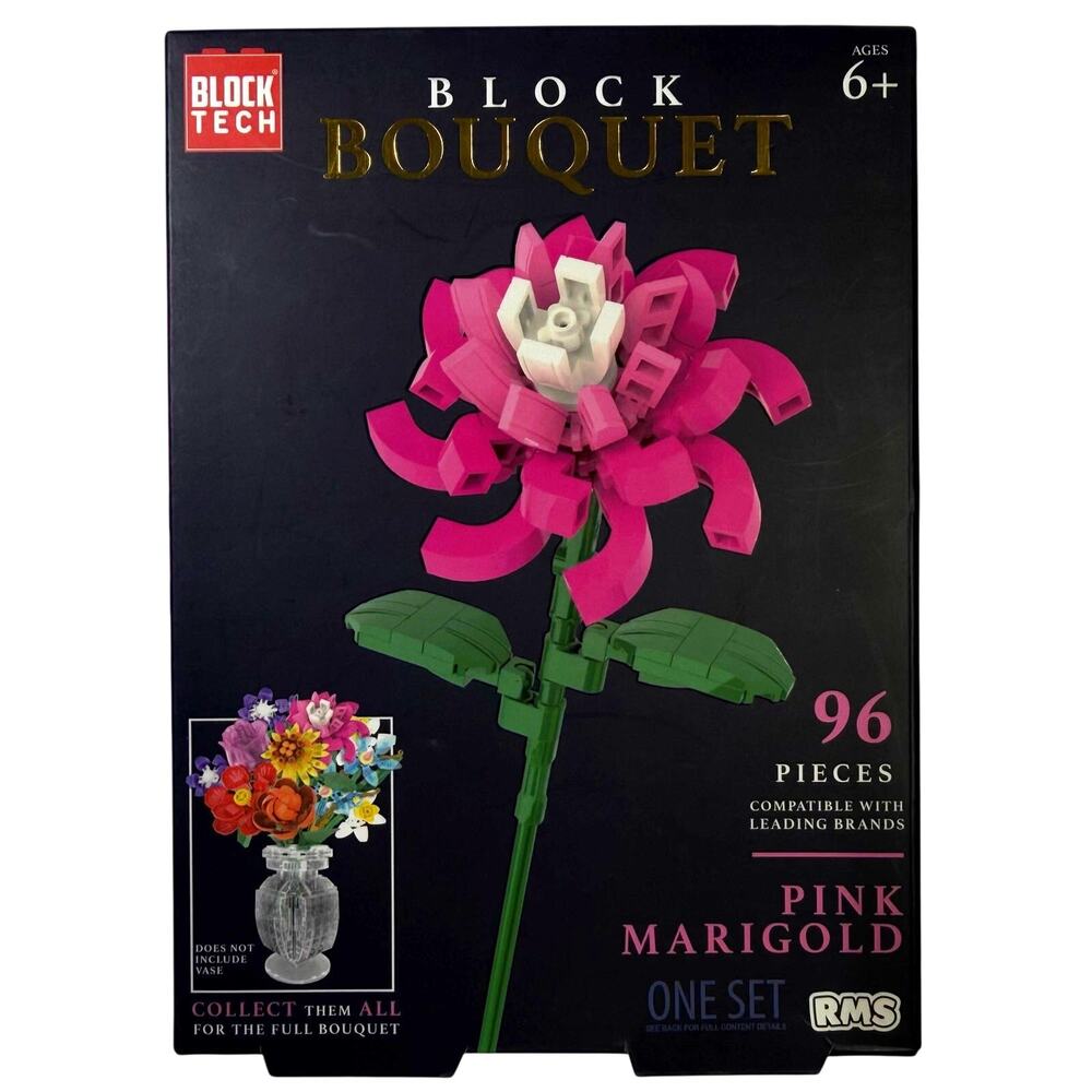 Block Tech Block Bouquet - 96 Pieces (6+) Pink Marigold